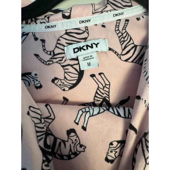DKNY Women’s Zebra Pajamas Set Size Medium in Pink, White, and Black Cozy - Picture 3 of 11